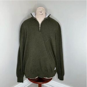 Five Four Men's 1/4 Zip Pullover Performance Golf Olive Sweater Large